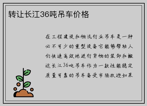 转让长江36吨吊车价格